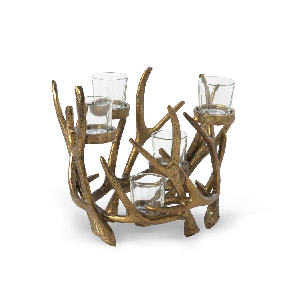 Antler Cast Aluminum Centerpiece x 5 Brass