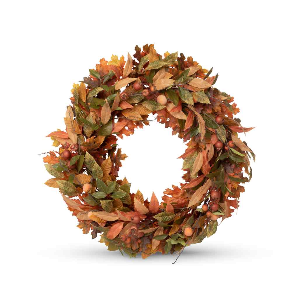 Hawthorne and Persimmon Autumn Wreath Orange