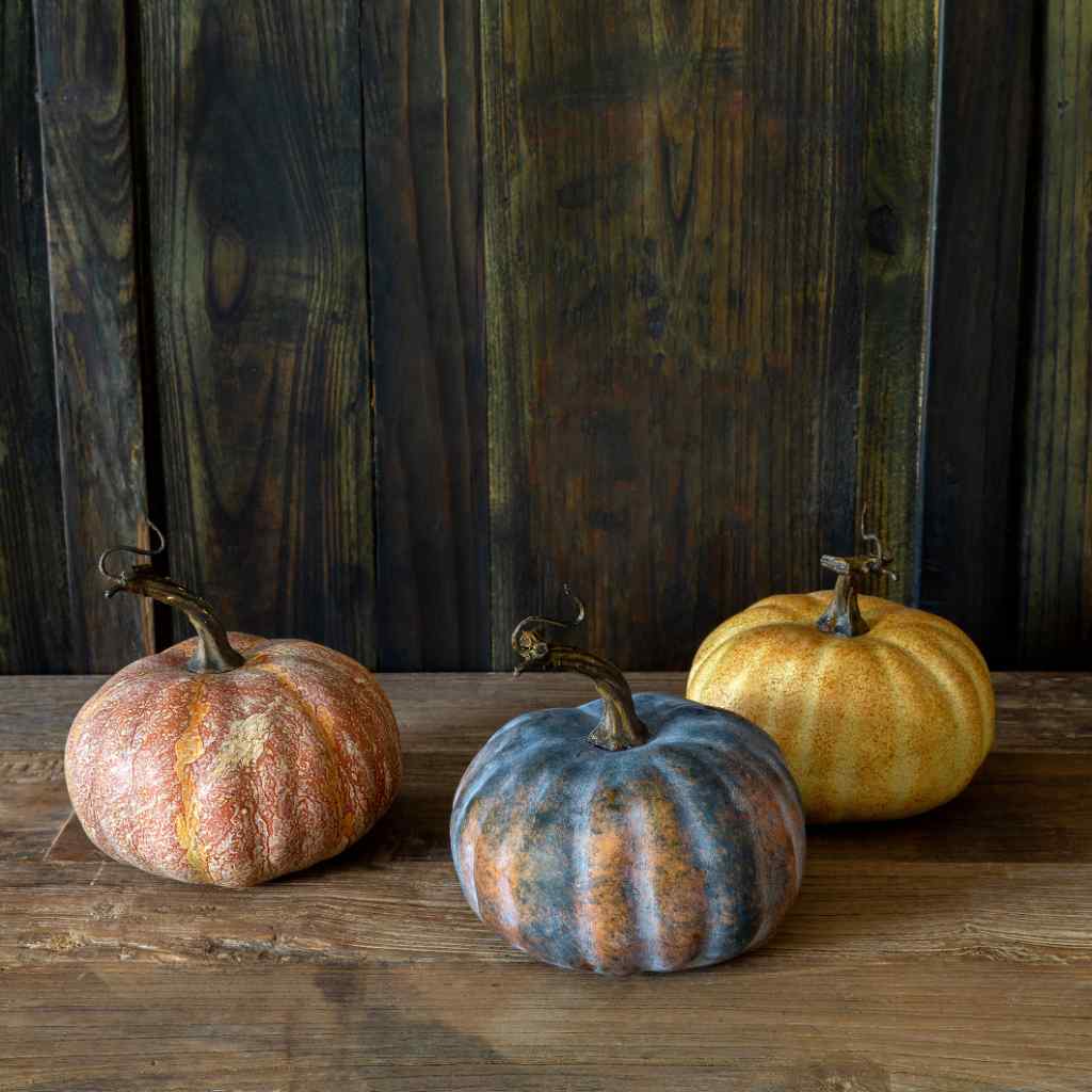 Autumn Garden Pumpkins, Set of 3 Orange