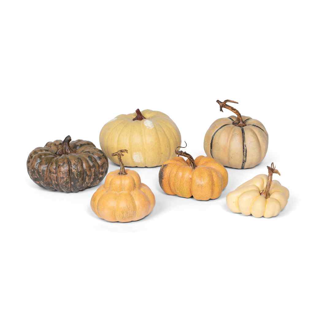 "Le Potiron" French Pumpkin Collection, Set of 6 Light Brown