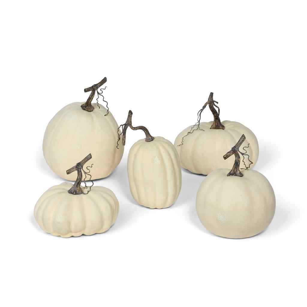 Full Moon Pumpkin Collection, Set of 5 White