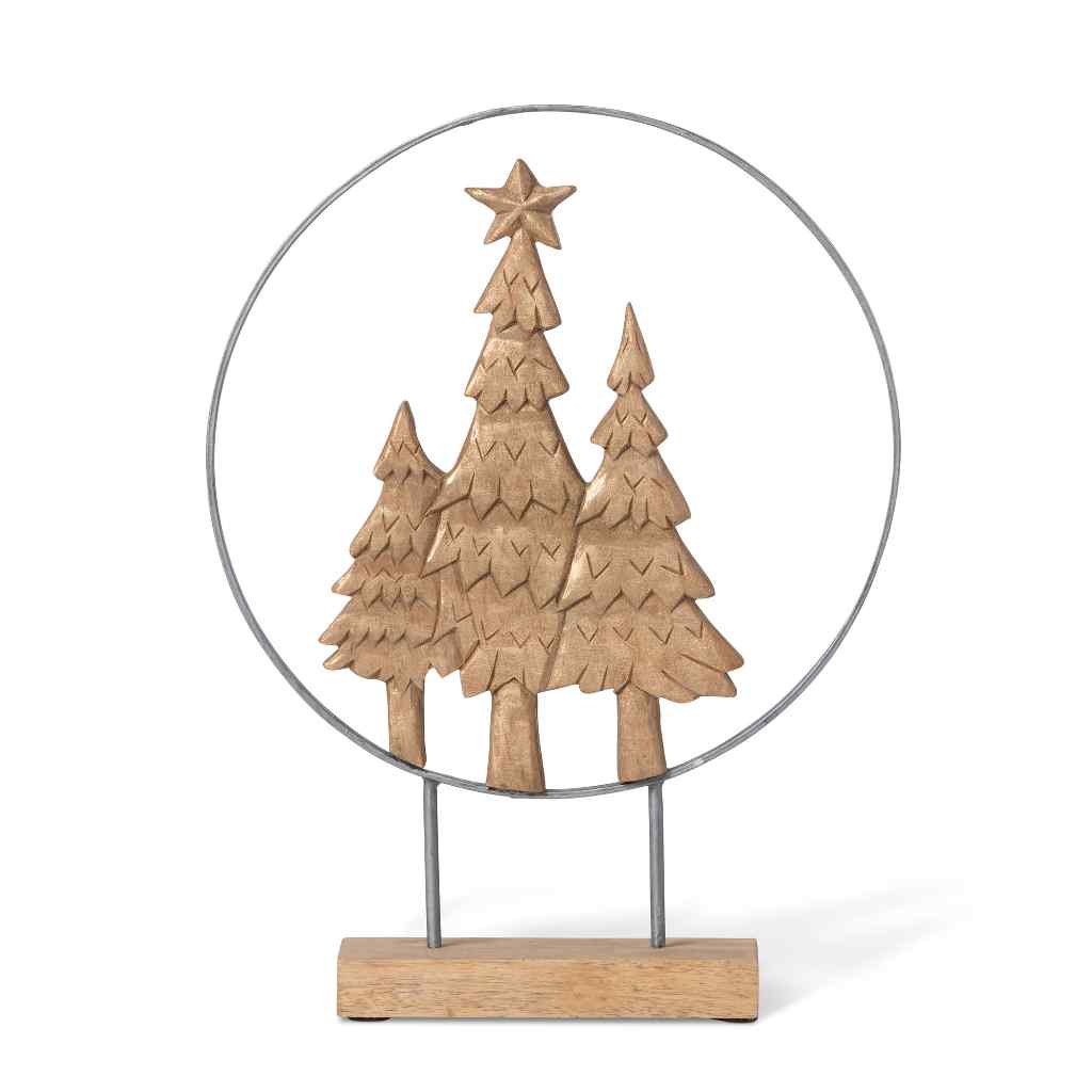 Hand Carved Christmas Tree Sculpture White
