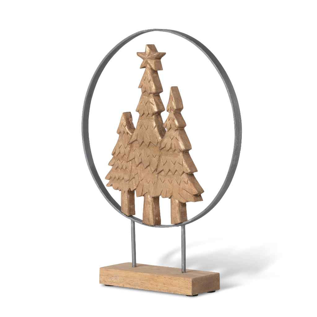 Hand Carved Christmas Tree Sculpture White