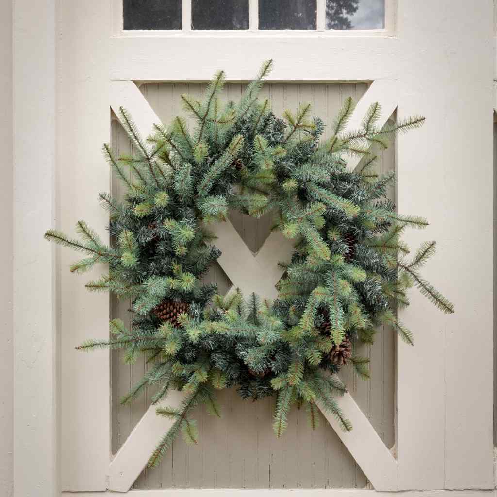 Blue Spruce Wreath with LED Lights, Extra-Large Green