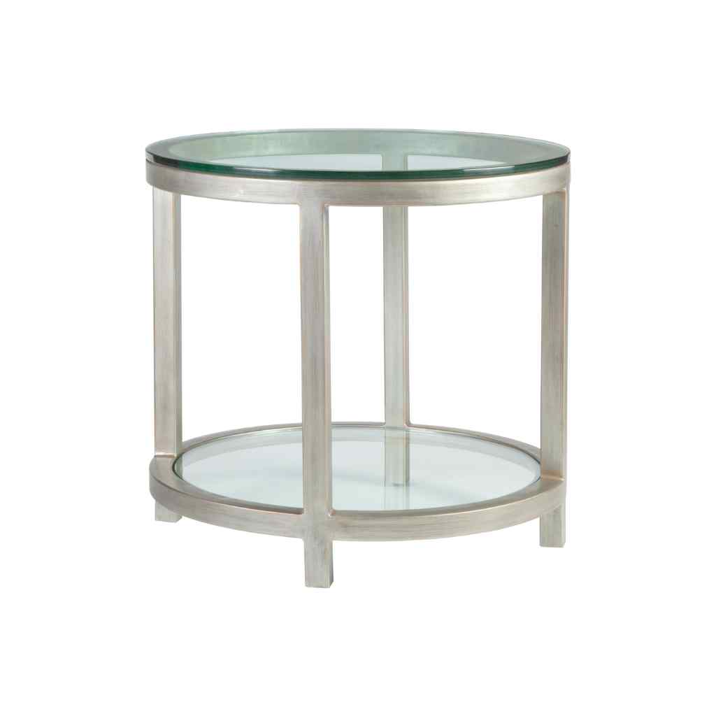 Per Se Round End Table - Metal Designs Silver Leaf