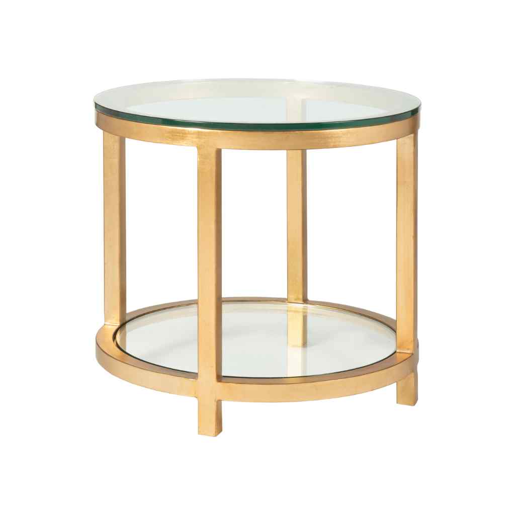 Per Se Round End Table - Metal Designs Gold