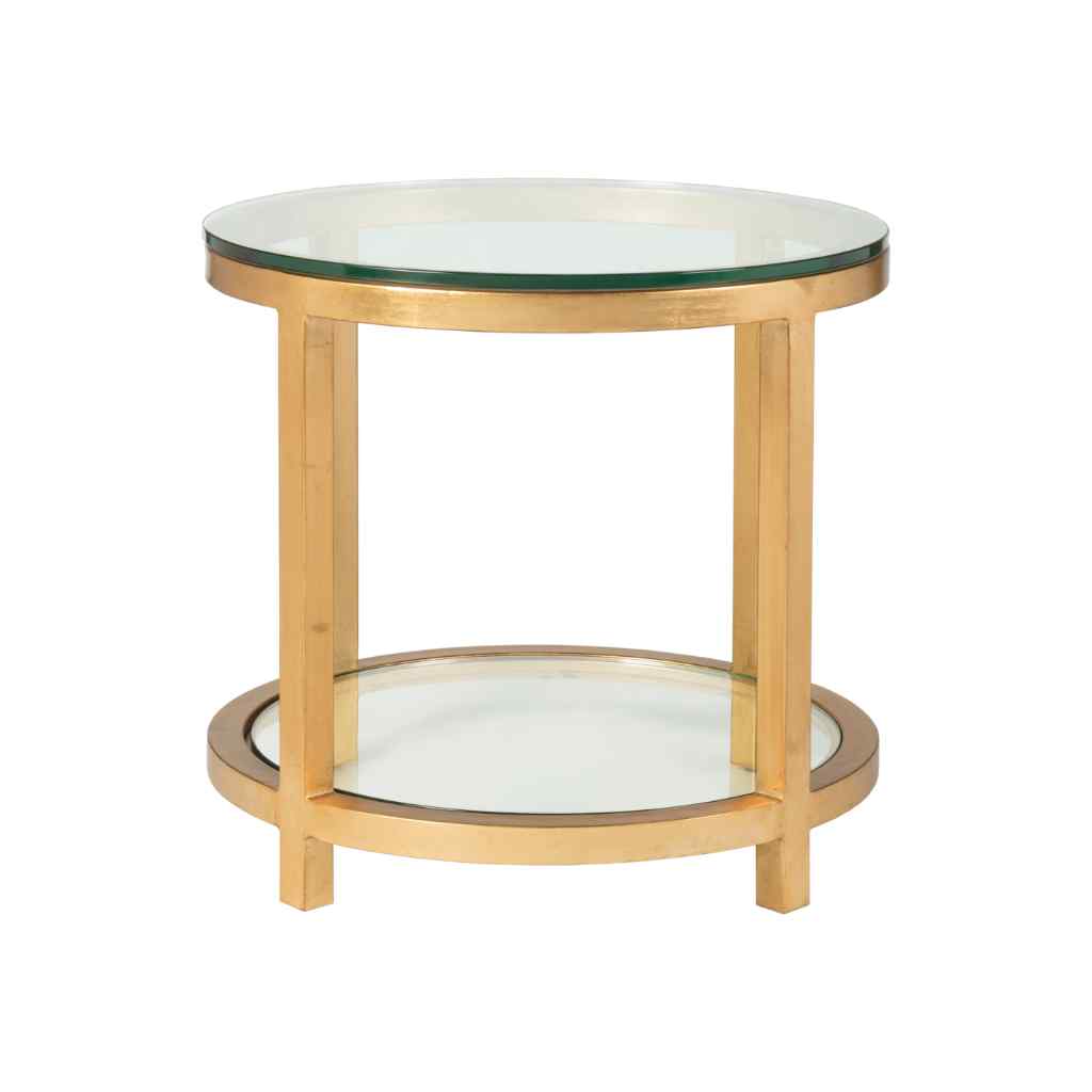 Per Se Round End Table - Metal Designs Gold