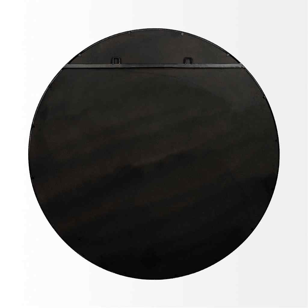 Piper 47.2L X 1.0W X 47.2H Large Gold Metal Round Wall Mirror Gold