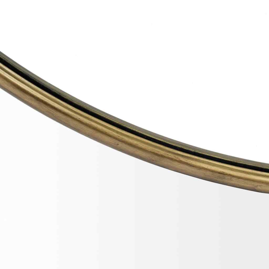 Piper 47.2L X 1.0W X 47.2H Large Gold Metal Round Wall Mirror Gold
