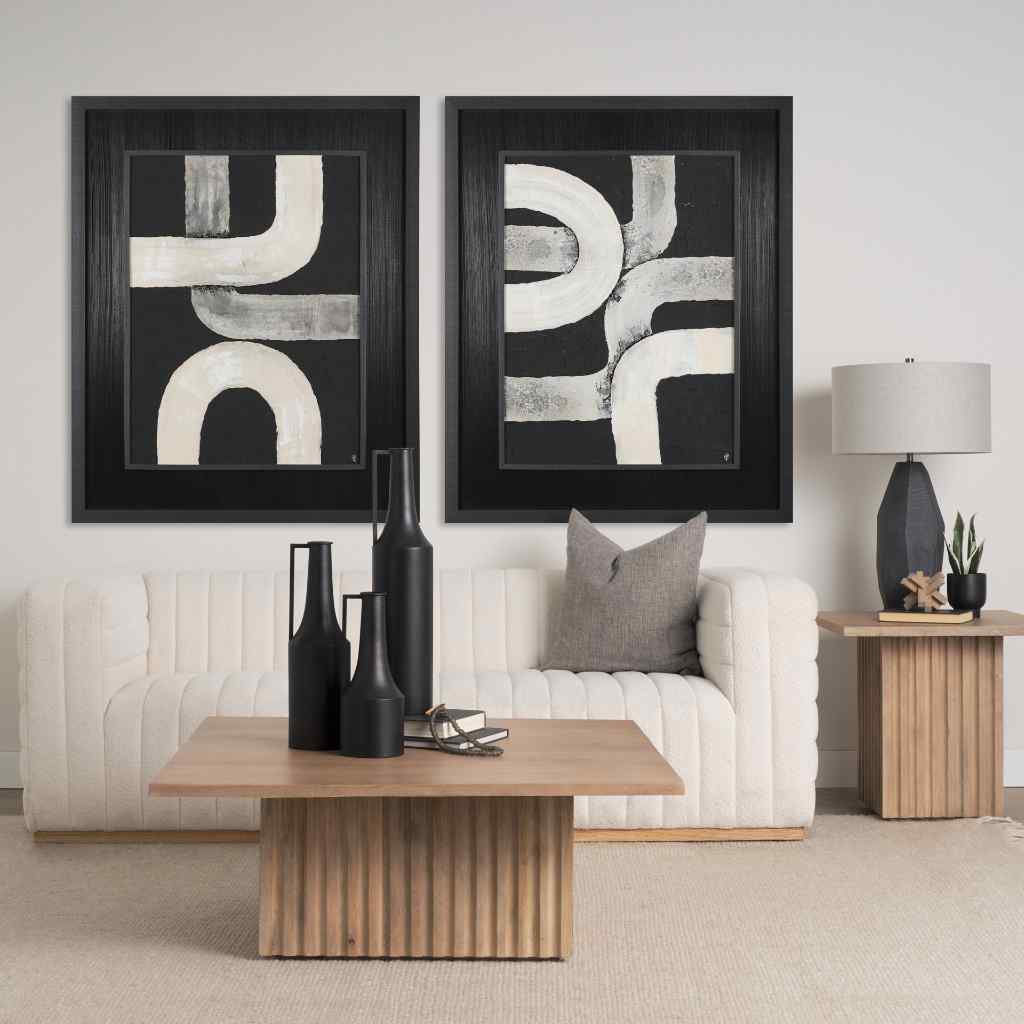 Pipes Iv By Studio M A Handmade Original Framed Artwork Under Glass Black,Gray