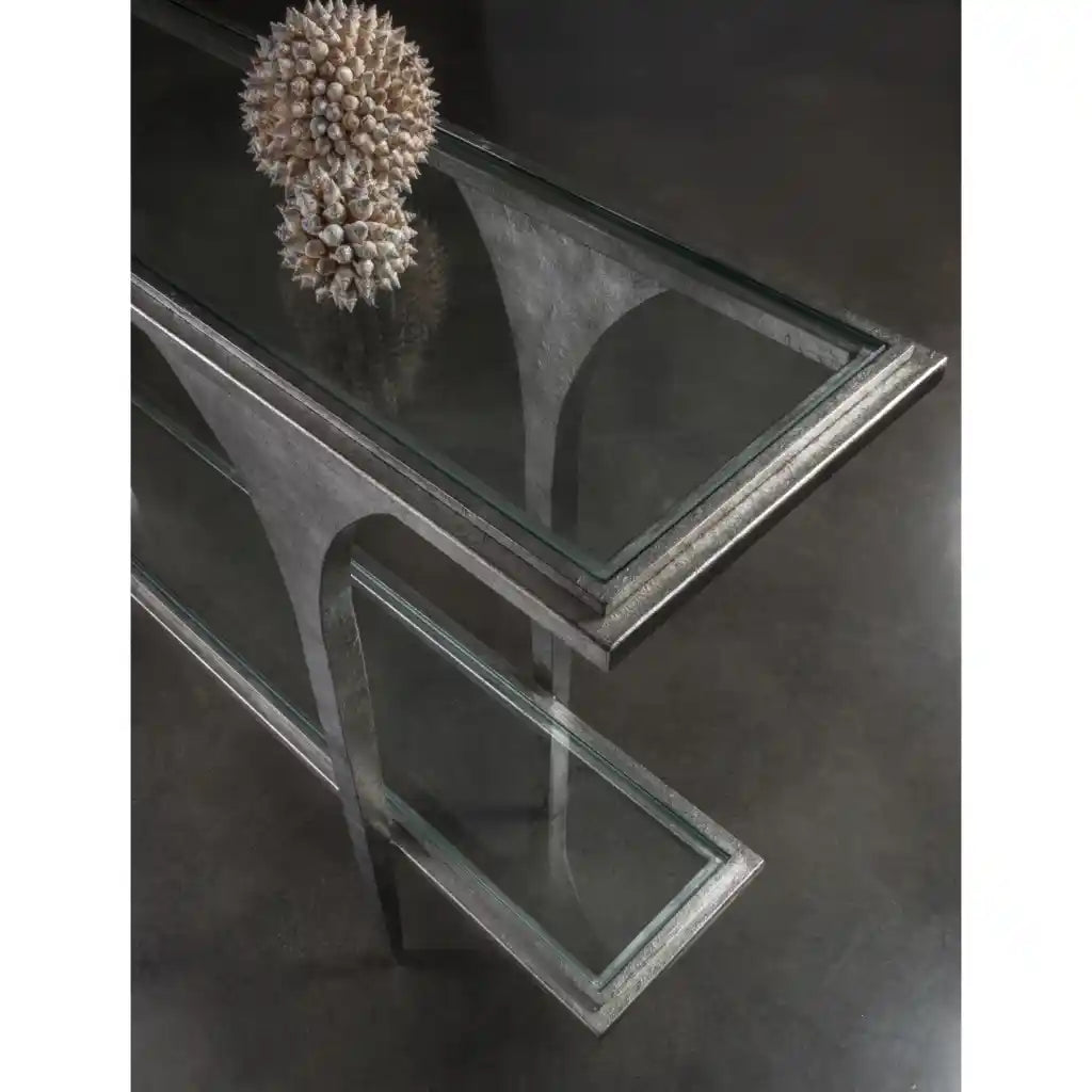 Porto Silver Console Silver Leaf