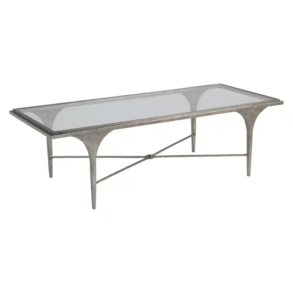 Porto Silver Rectangular Cocktail Table Silver Leaf