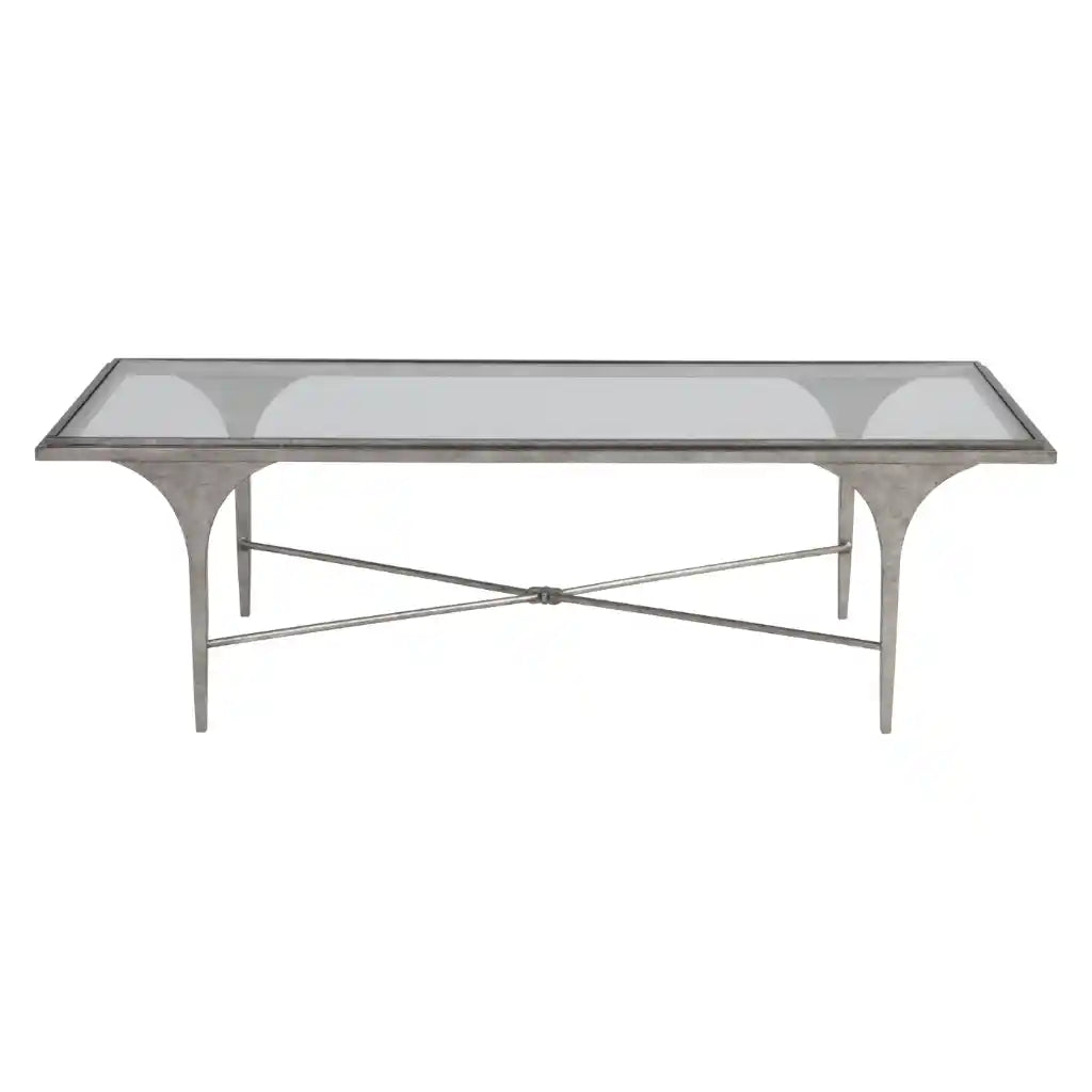 Porto Silver Rectangular Cocktail Table Silver Leaf