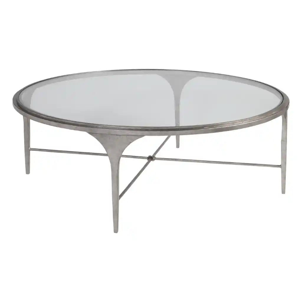 Porto Silver Round Cocktail Table Silver Leaf