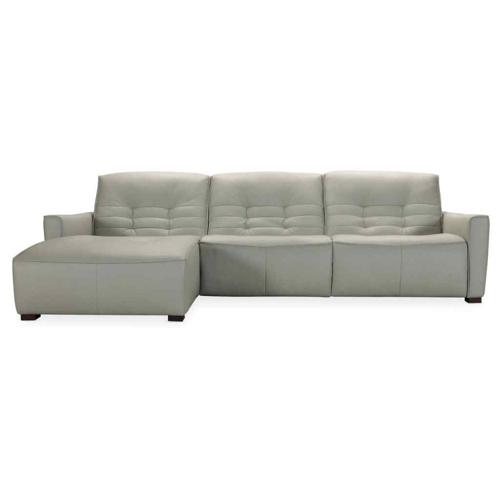 Reaux Power Motion Sofa with LAF Chaise with 2 Power Recline Grey