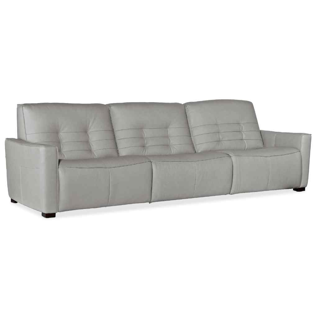 Reaux Power Recline Sofa with 3 Power Recliners Grey