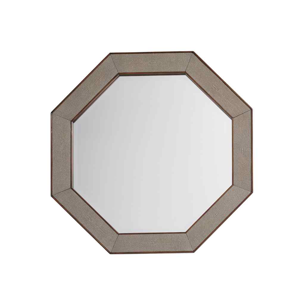 Riva Octagonal Mirror Brown