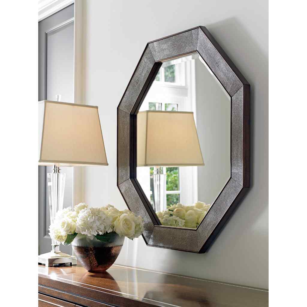 Riva Octagonal Mirror Brown