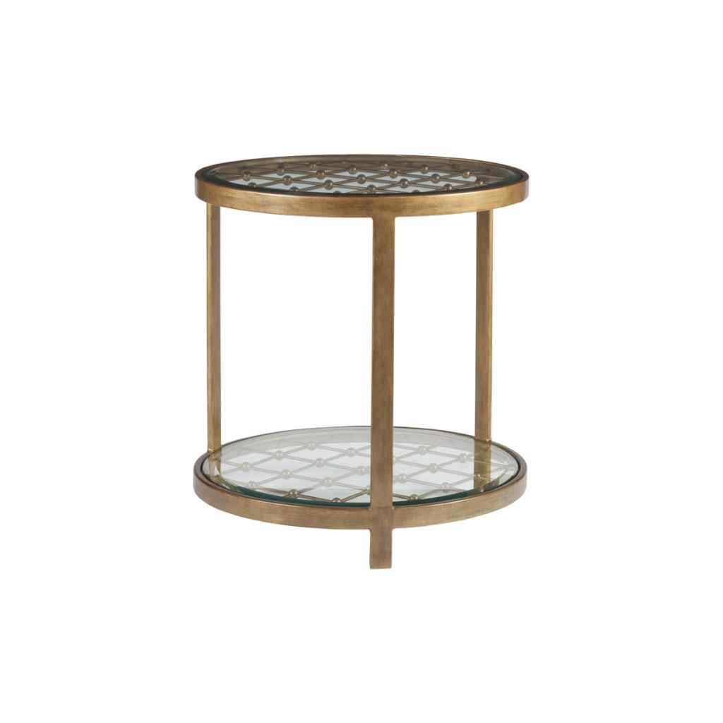 Royere Round End Table - Metal Designs Antique Copper