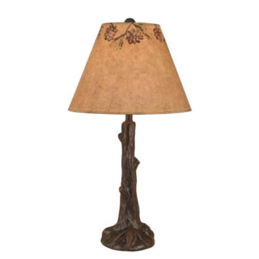 Rust Tree Trunk Table Lamp with Burnt Umber Pine Cone Shade Rust