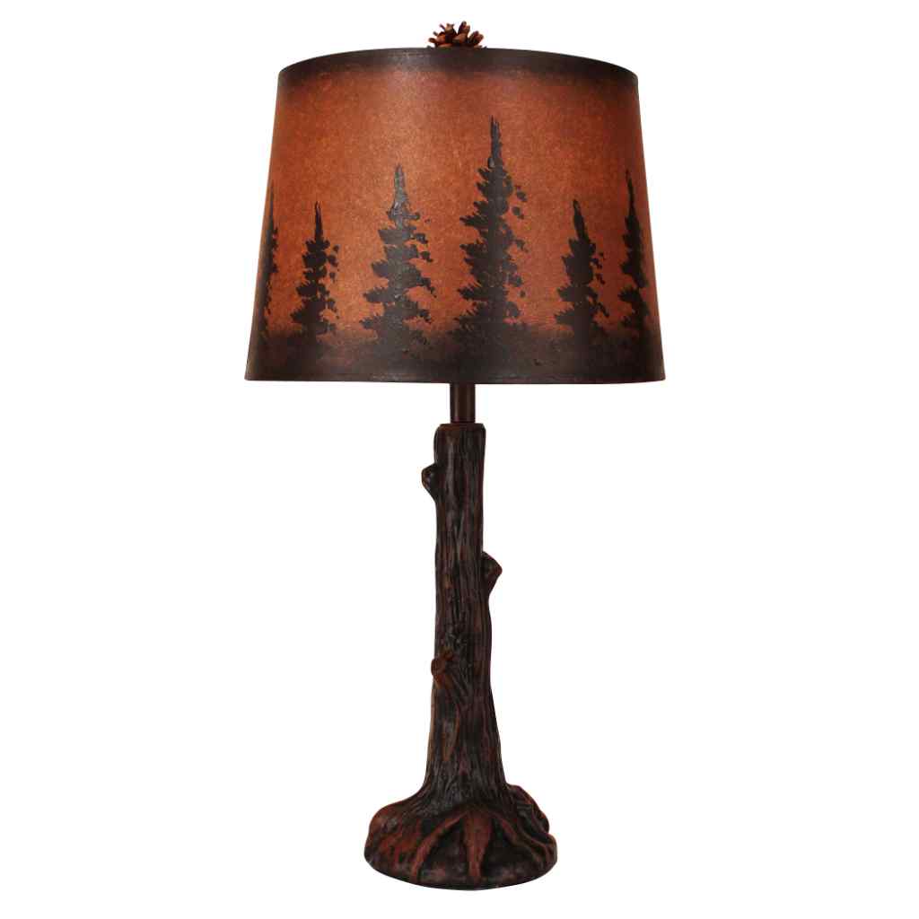 Rust Tree Trunk With Root Table Lamp Rust