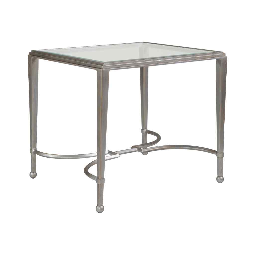 Sangiovese Rectangular End Table - Metal Designs Silver Leaf