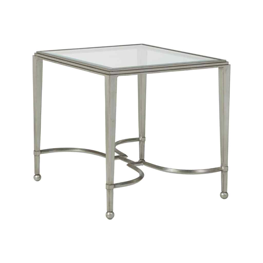 Sangiovese Rectangular End Table - Metal Designs Silver