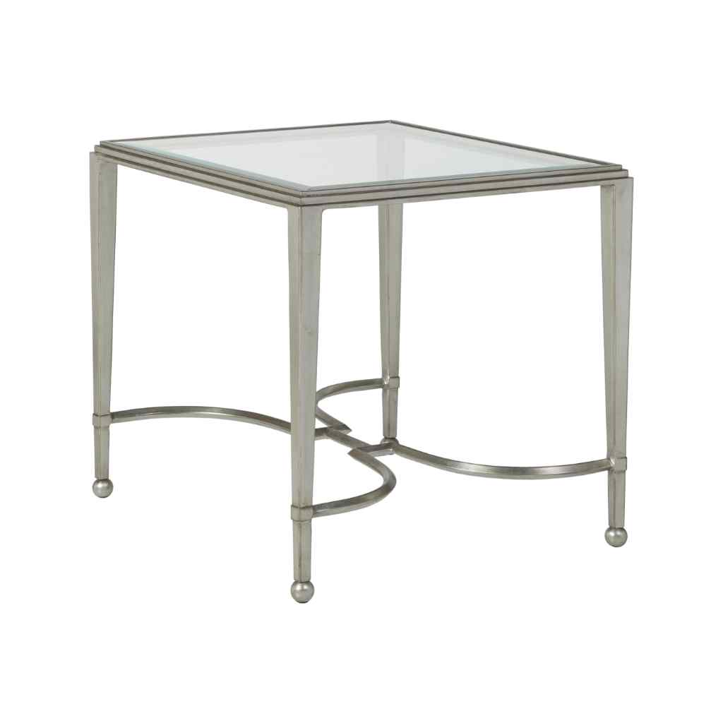 Sangiovese Rectangular End Table - Metal Designs Silver