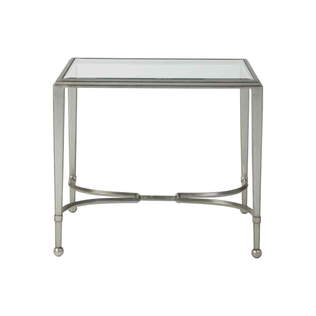 Sangiovese Rectangular End Table - Metal Designs Silver