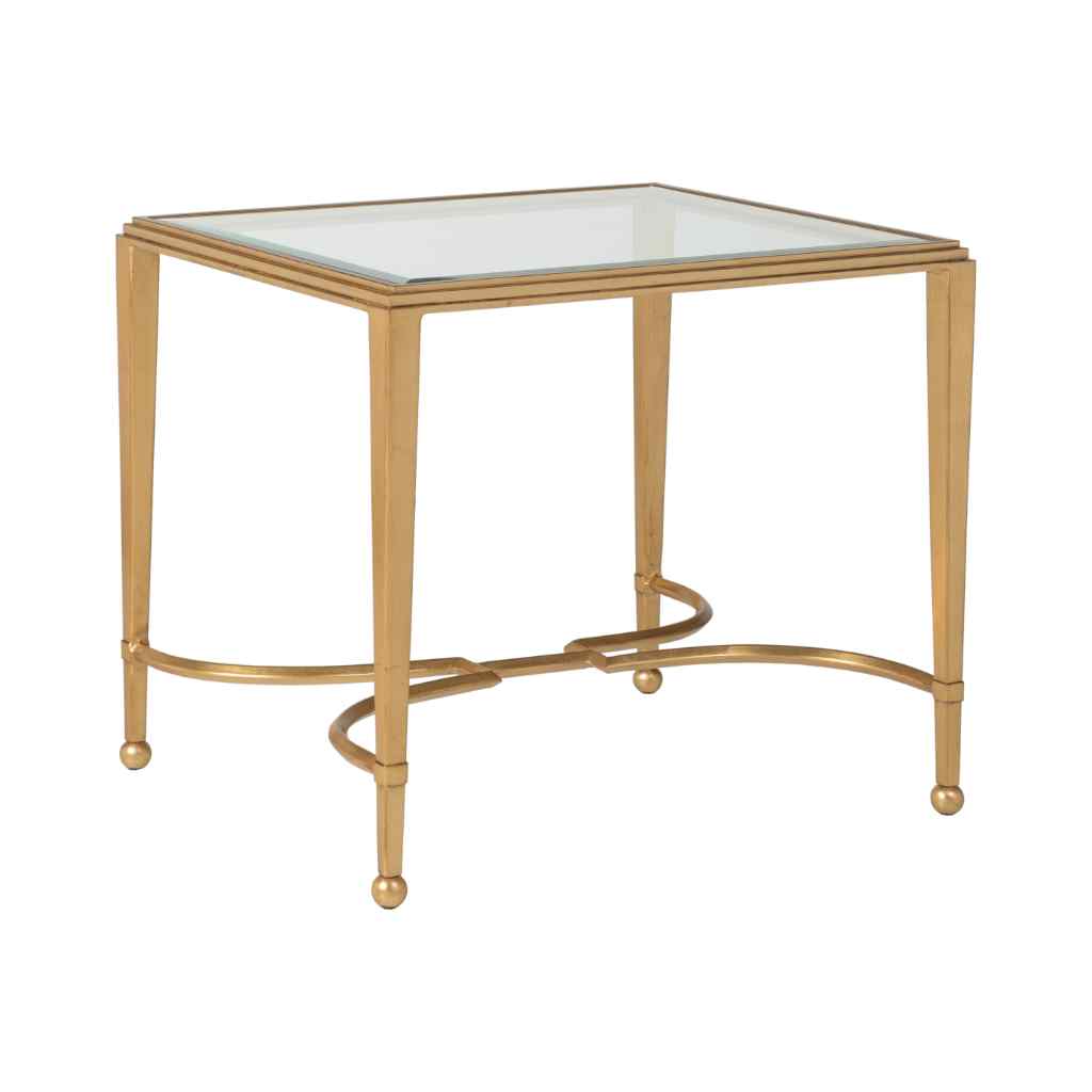 Sangiovese Rectangular End Table - Metal Designs Gold