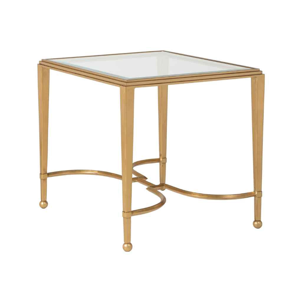 Sangiovese Rectangular End Table - Metal Designs Gold