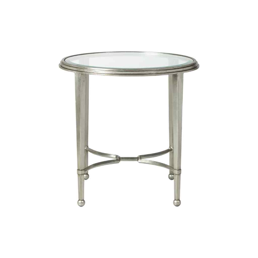 Sangiovese Round End Table - Metal Designs Silver