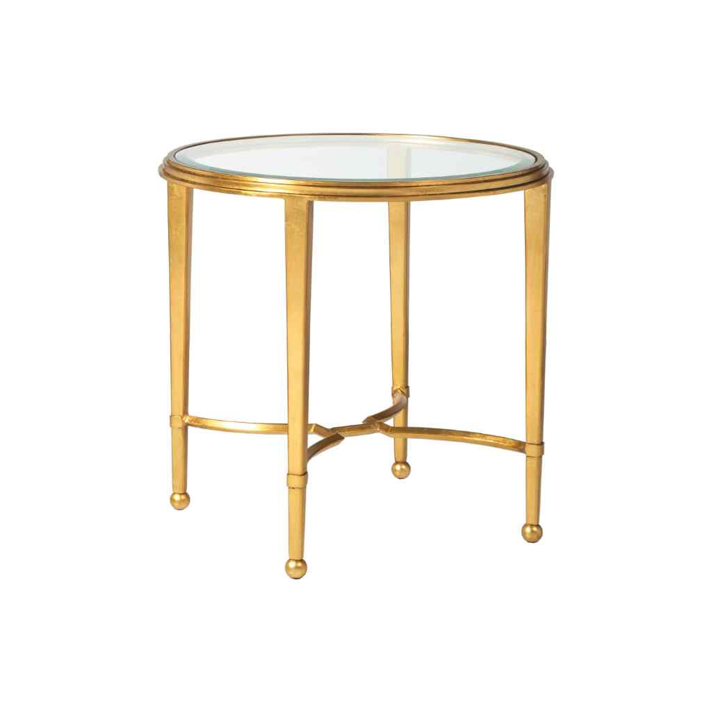 Sangiovese Round End Table - Metal Designs Gold