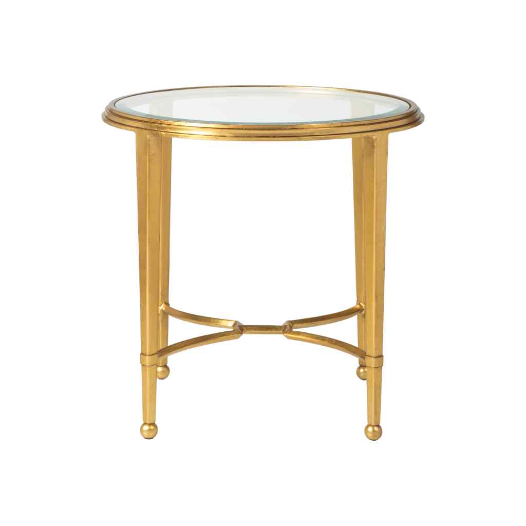 Sangiovese Round End Table - Metal Designs Gold