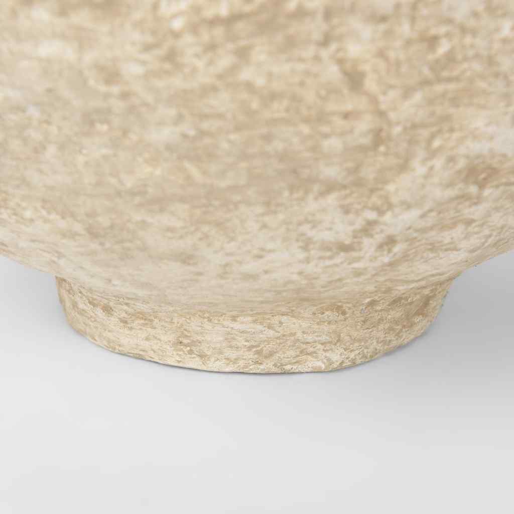 Sonu Set Of 2 Beige Paper Mache Half-Pot Bowls Beige