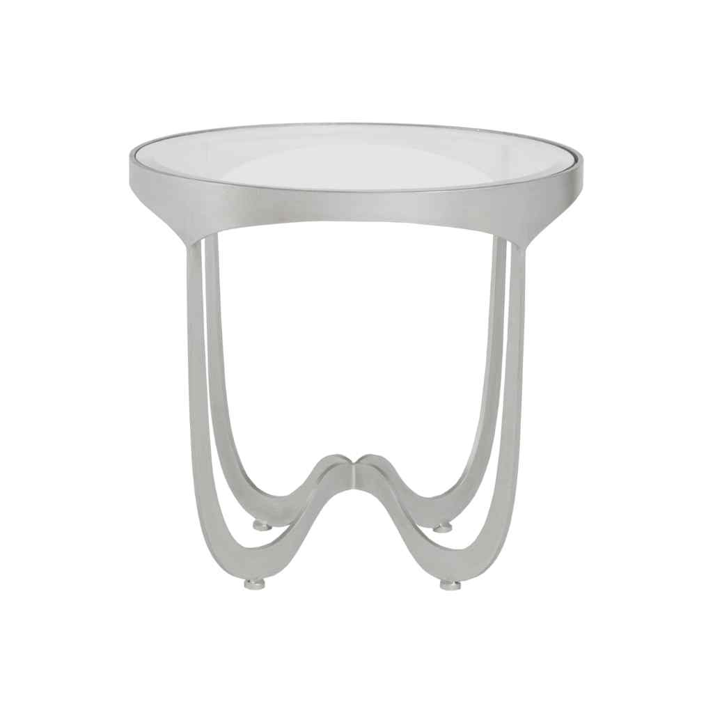 Sophie Round End Table - Metal Designs Silver Leaf