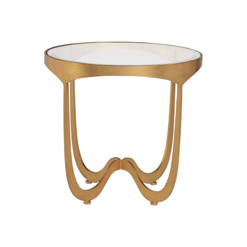 Sophie Round End Table - Metal Designs Gold