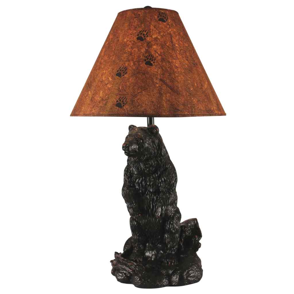 Standing Bear Table Lamp Distressed Black