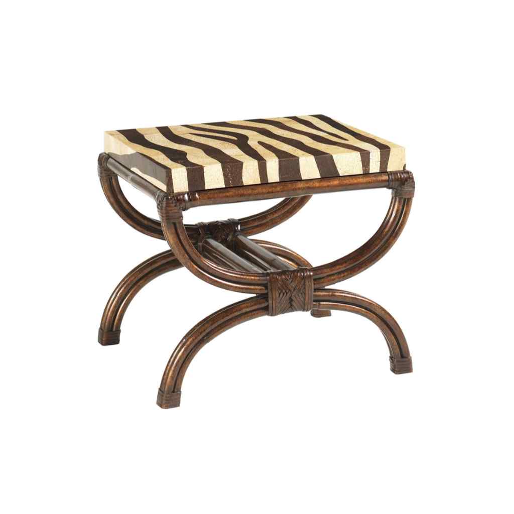 Striped Delight Accent Table Brown