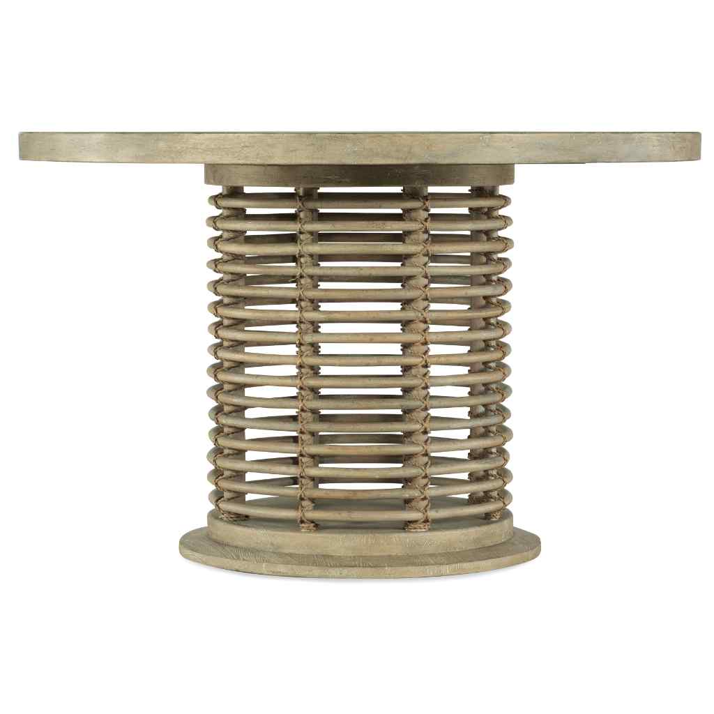 Surfrider 48in Rattan Round Dining Table Light Brown