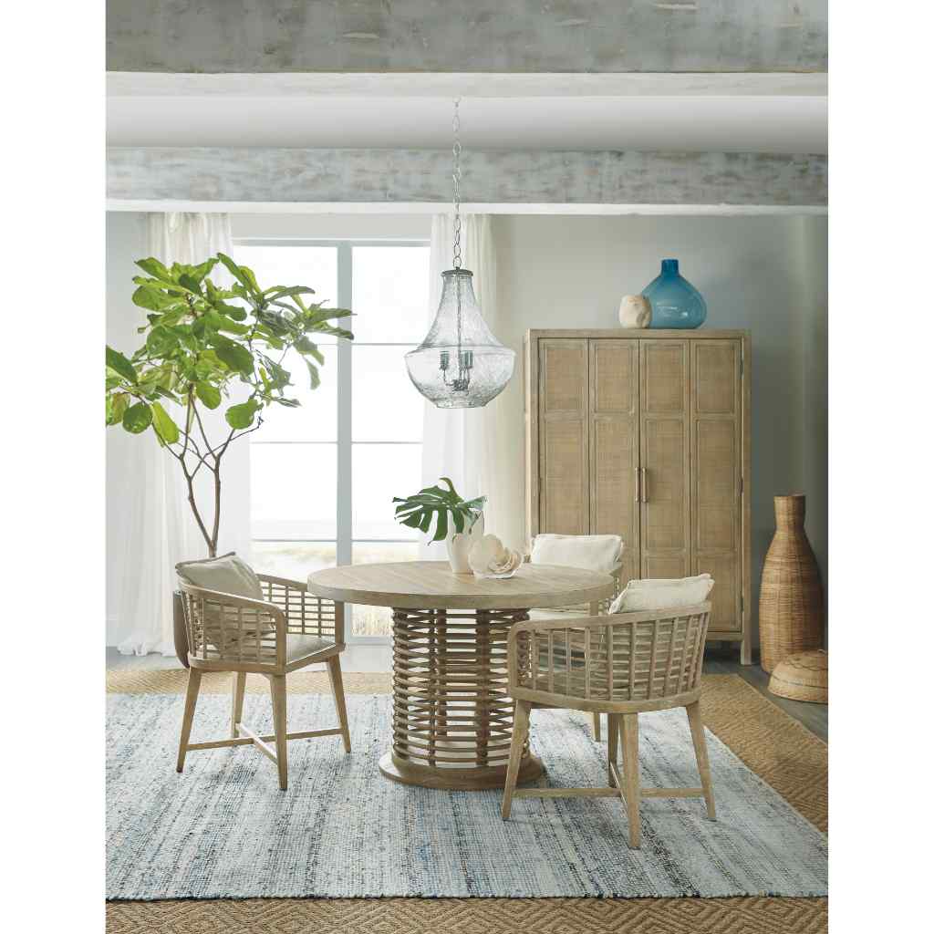 Surfrider 48in Rattan Round Dining Table Light Brown