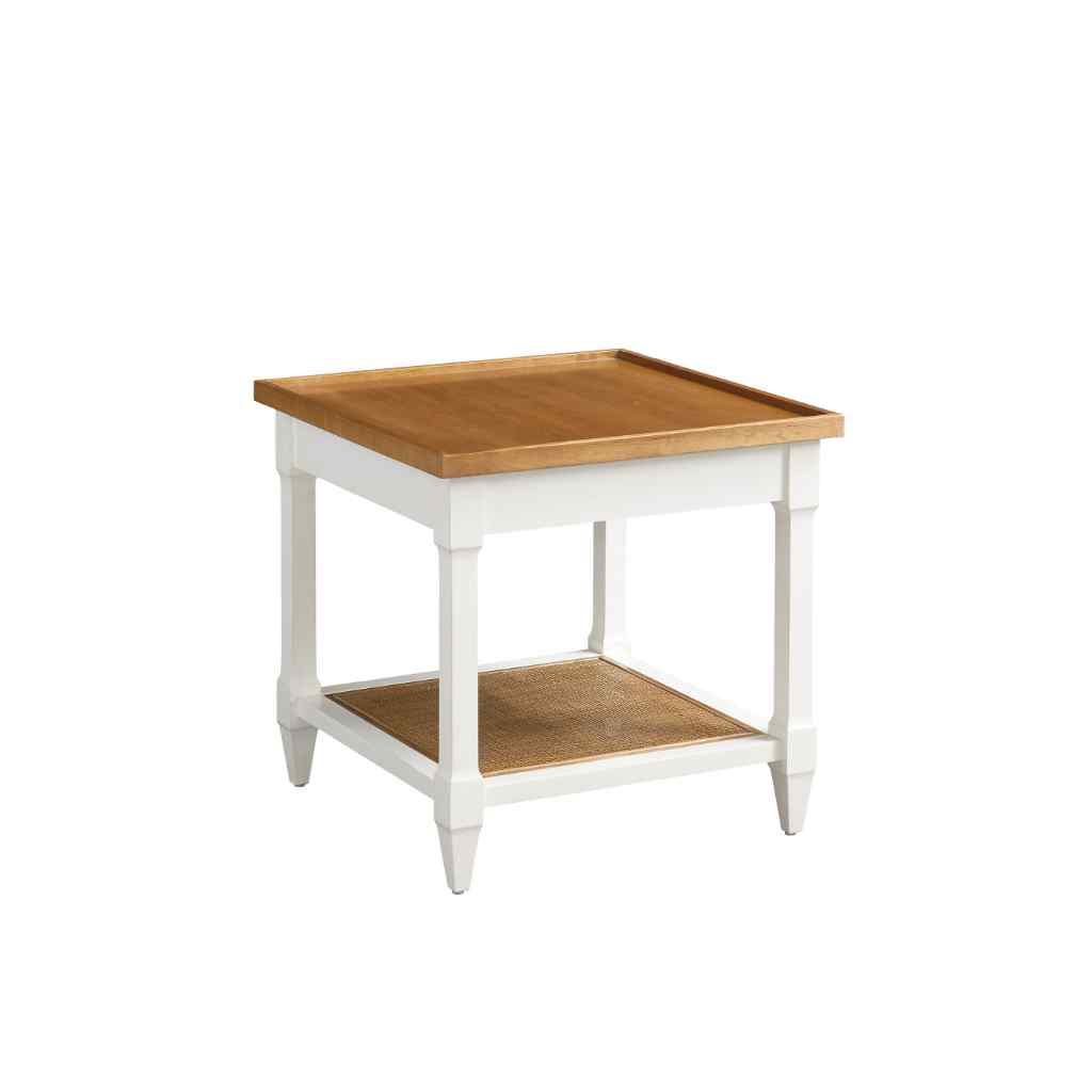 Temple End Table - Laguna White