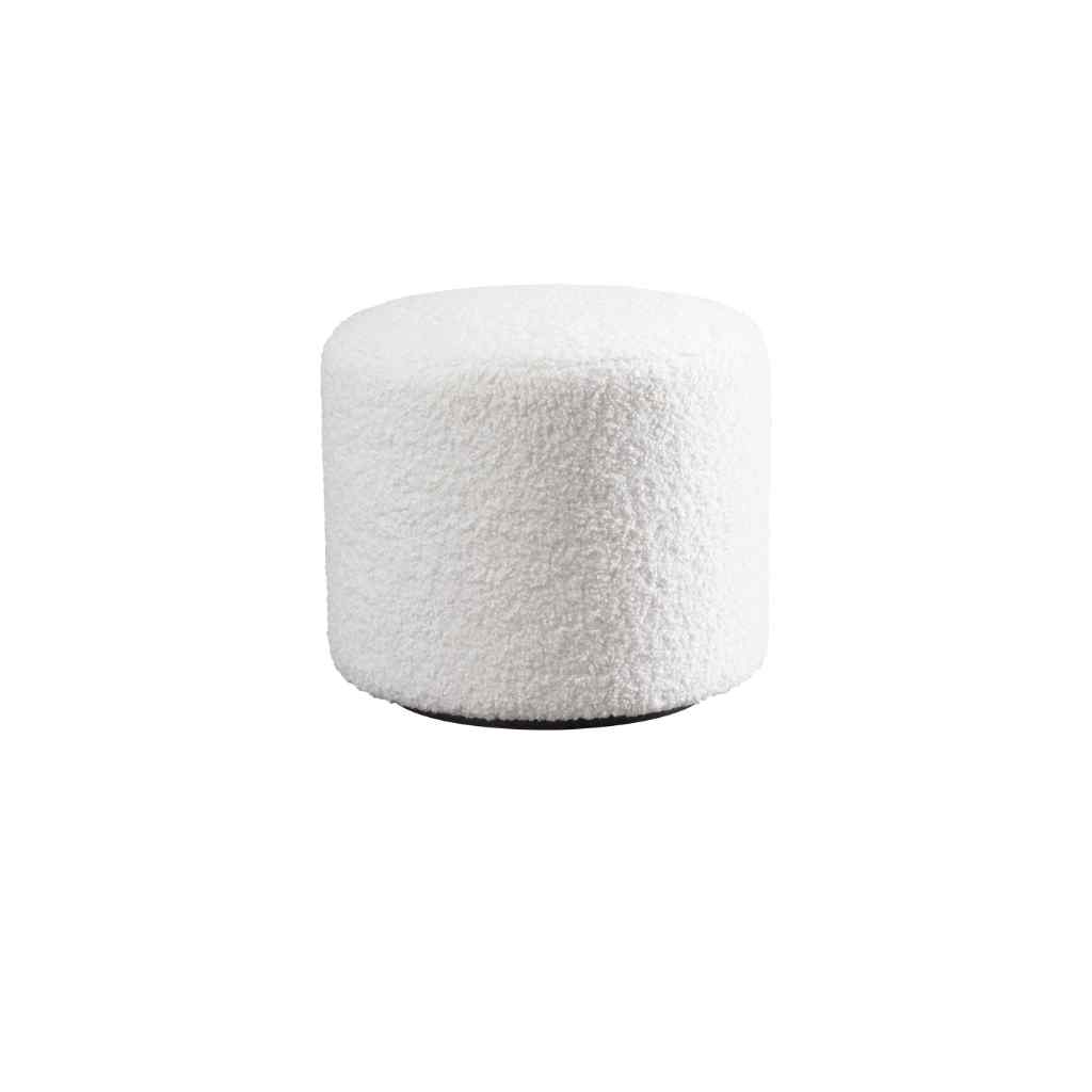 Three Arch Swivel Ottoman - Barclay Butera Upholstery White