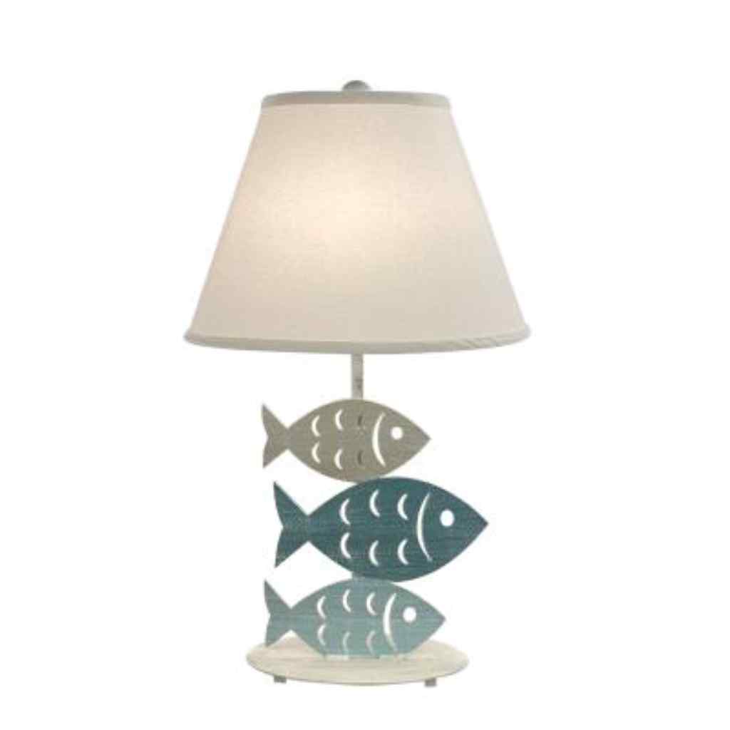 Tide Iron 3 Fish Table Lamp Cottage/Tide