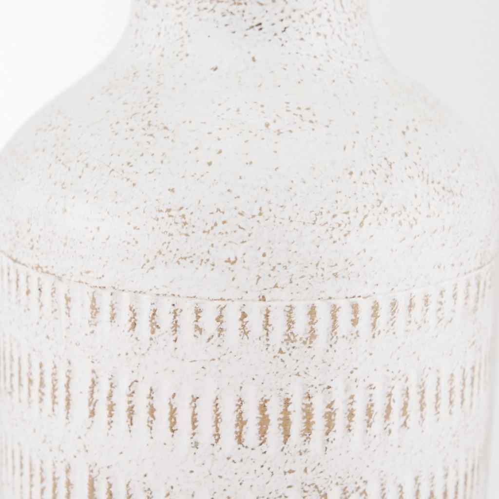 Tisha Small White W- Terracotta Distressing Metal Vase White