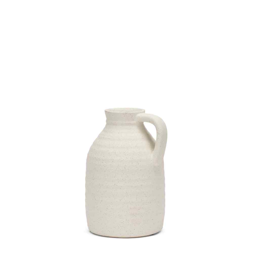 Tyrus Medium Textured Matte White W- Speckling Ceramic Vase White