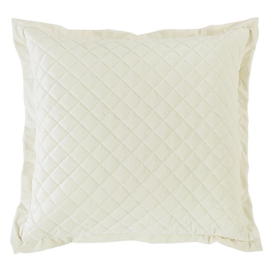 Velvet Diamond Quilted Euro Sham in Cream from HiEnd Accents