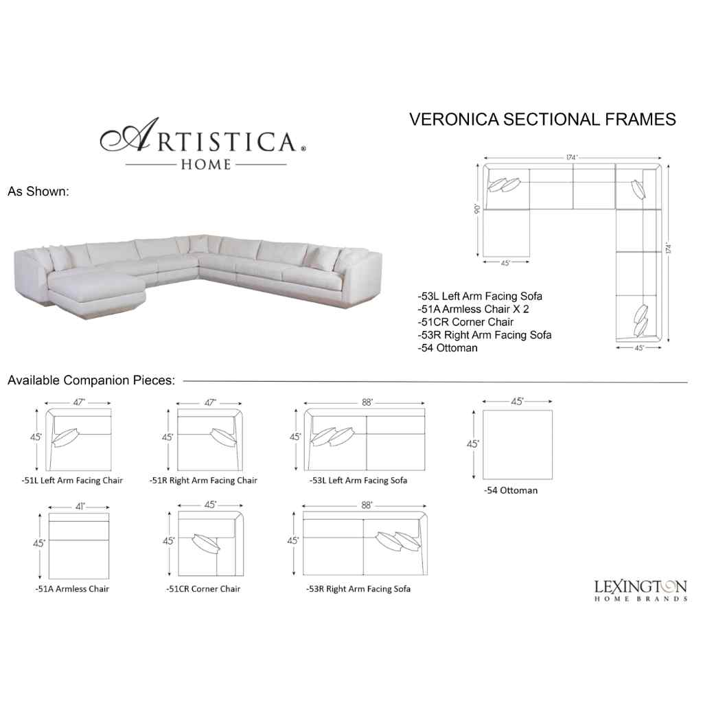 Veronica Sectional - Artistica Upholstery I White