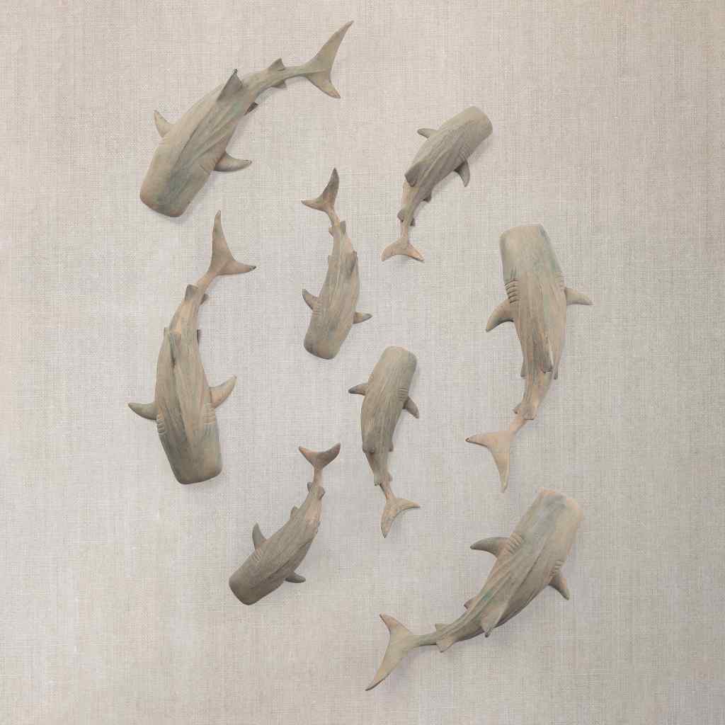 Willa Large Wall Mountable Whale Shark Sculpture Gray