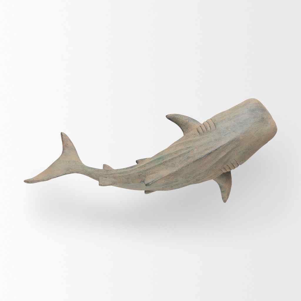 Willa Large Wall Mountable Whale Shark Sculpture Gray